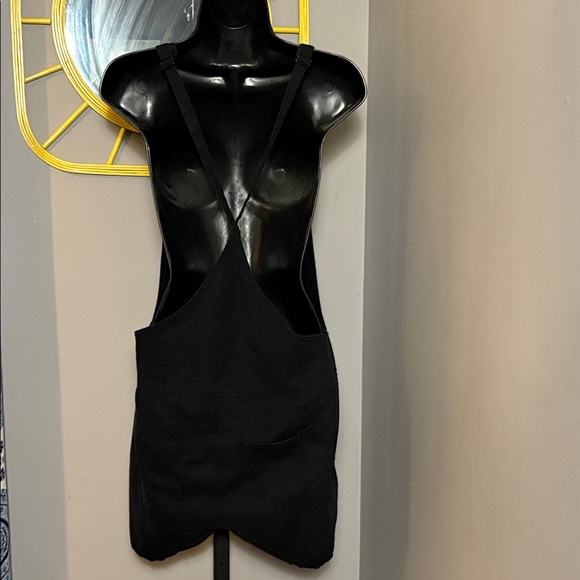 Torrid 1 Black 1X Linen Blend Shorts Overalls Jumpsuit Shortall - Picture 3 of 8